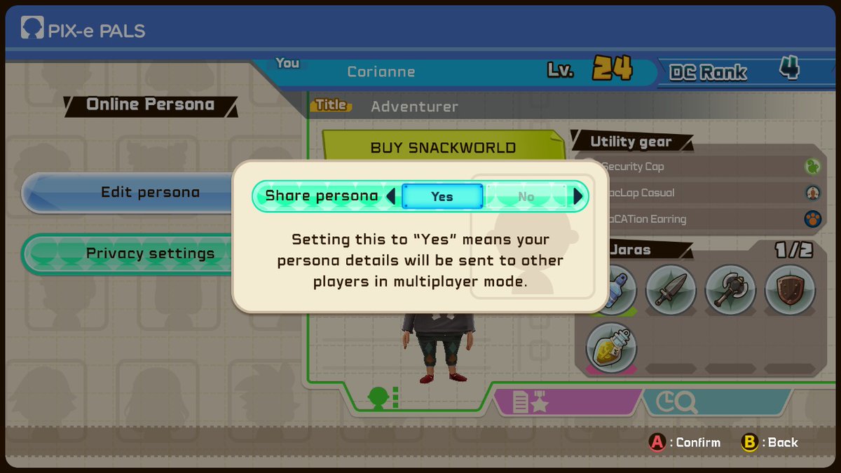 SnackWorldNews's tweet photo. The Pix-e Pals app stores lots of data about dungeon crawlers and their adventures. Turn on "Share Persona" in the online persona menu to exchange guest book entries with others you encounter. There's even a ranking system, too! Ho ho ho, I'm too good to you! https://t.co/G7SQ9lByaP