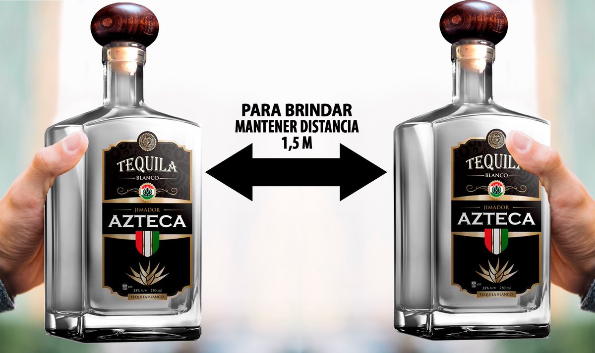 JimadorAzteca's tweet photo. Para brinda en esta cuarentena mantener distancia 1,5 metros https://t.co/ZQzCKSxzYd