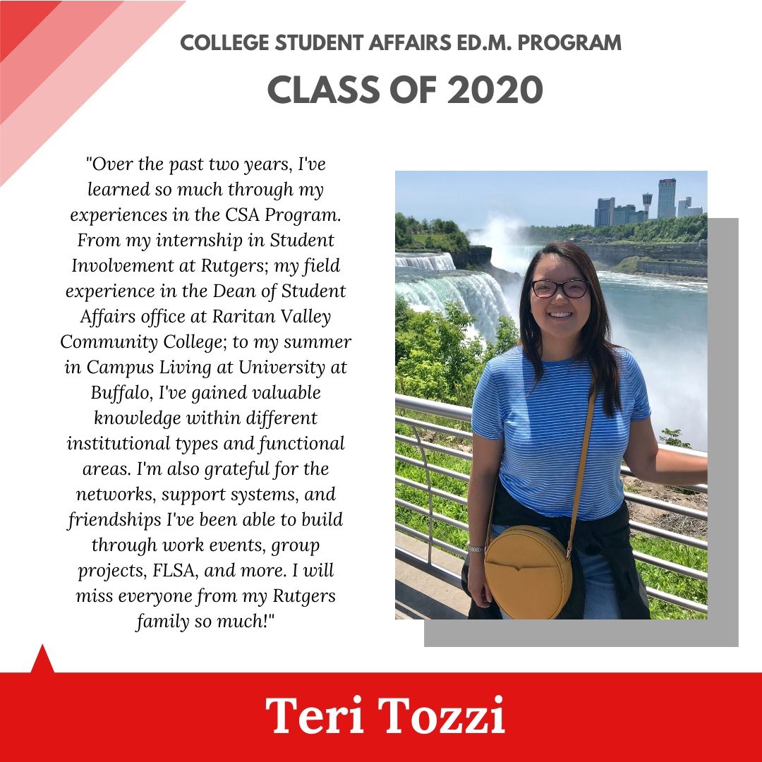 Rutgers_CSA's tweet photo. Help us celebrate Teri Tozzi, graduating this month from the CSA Program! https://t.co/Zp4SHJooGs