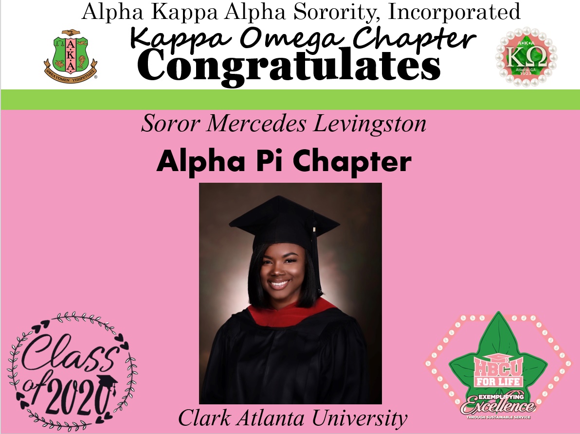AKA_KappaOmega's tweet image. @AKA_KappaOmega would like to extend a heartfelt CONGRATULATIONS to the Class of 2020 Graduates of  @CAU #SweetAlphaPi  #AKA1908 #SAR #HBCUGrad