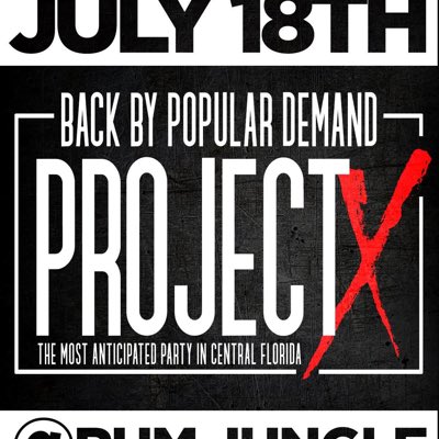 1ProjectXPromo's tweet photo. July 18th ..... Project ❌....... Rum Jungle #NewProfilePic https://t.co/zNEe6xUQx6