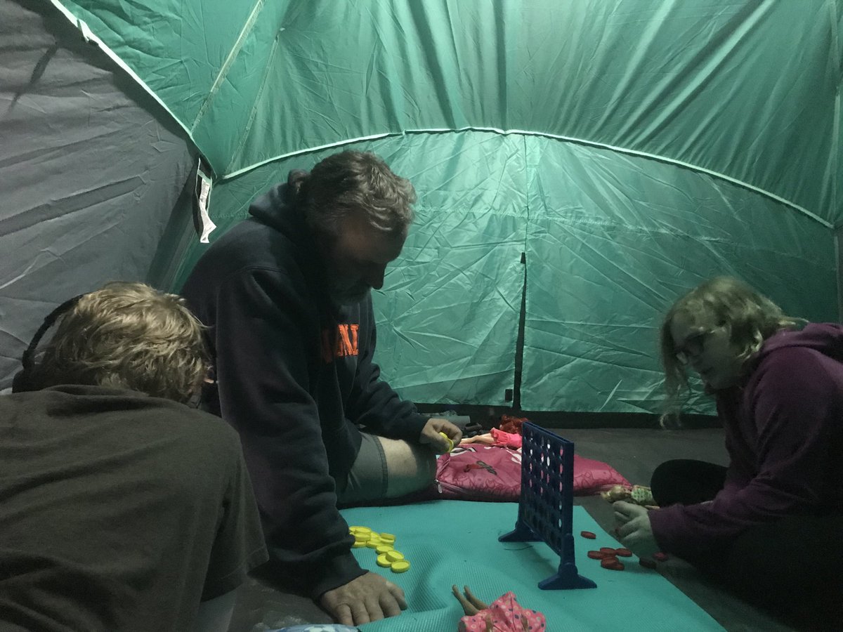 Change of scenery. Backyard camping.