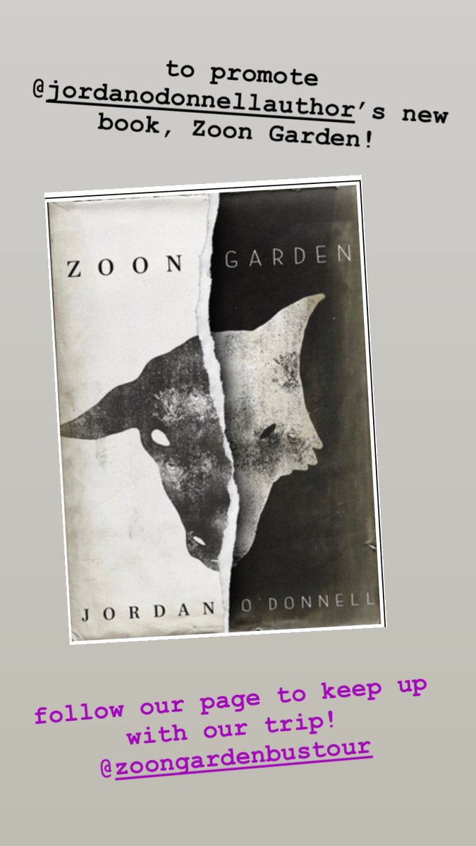 This summer I will be road tripping across America while promoting <a href="/odonnell_author/">Jordan O'Donnell</a> new book Zoon Garden! Follow our twitter <a href="/ZoonGarden/">Zoon Garden</a> to keep up with our trip!