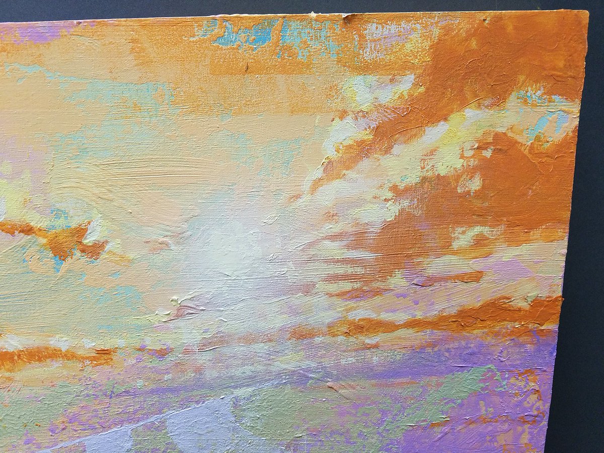 ABB3art's tweet photo. Detail with clouds and violet! Fragile Sea - Sunset - Orange 24x24 Acrylic on Wood. 

.
.
.
.
#newpainting #mixedmedia #modernism #abstract #abstractexpressionism #rvaartist #aaronbowles #aaronbowles3 #climatechangeart #earthart #ecologicalart #earthdayeveryday https://t.co/Q4NsIWbpt7