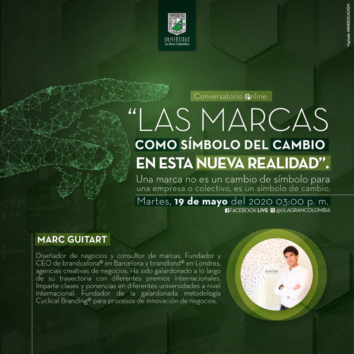 Acompáñanos mañana a nuestra conferencia ‘Las marcas como símbolo de cambio’. Contaremos con la presencia de <a href="/GuitartMarc/">Marc Guitart</a> , diseñador de negocios y consultor de marca, fundador de <a href="/brandcelona/">brandcelona</a> y Brandlond y creador de la metodología Cyclical Branding.
