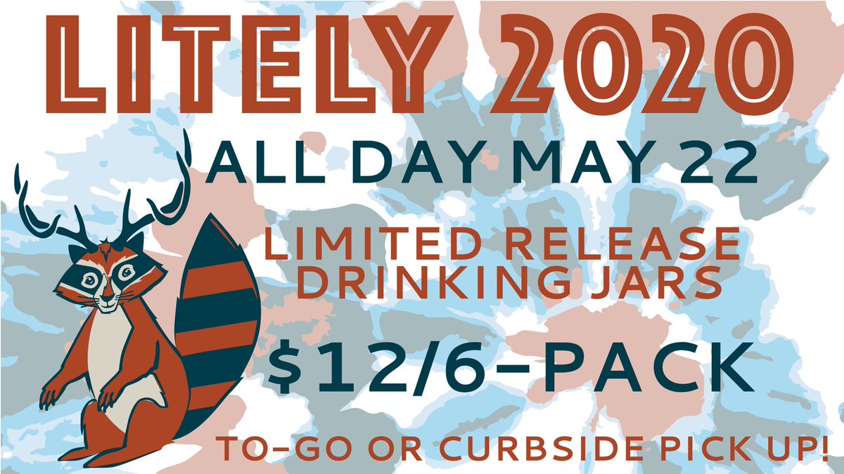 WanderBrewing's tweet photo. Coming this Friday...
#litely2020 #drinkingjars #raccoonalope https://t.co/QGWLNqnUey