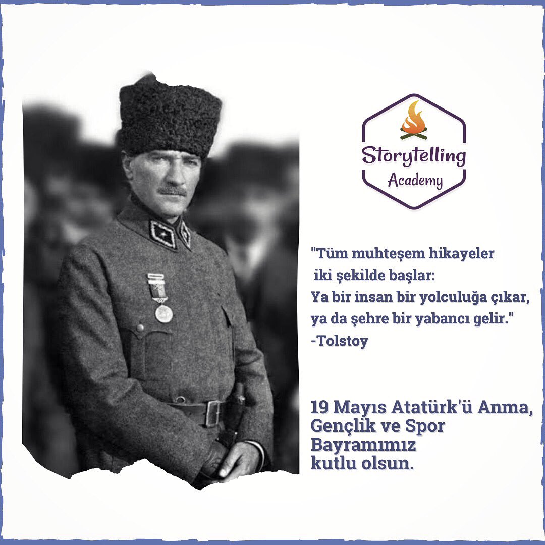 StorytellingAc's tweet photo. Koskoca bir milletin hikayesini, bütünüyle değiştiren Atamıza;
Sevgi, saygı ve minnetlerimizle.🙏
19 Mayıs Atatürk’ü Anma, Gençlik ve Spor Bayramımız kutlu olsun. ✨🇹🇷 #19mayıs https://t.co/6uEzZOU72r