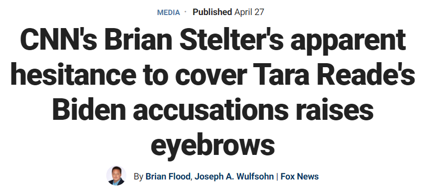 24/ BRIAN STELTER (cont.)“Stelter... had not even mentioned Reade's name in a tweet or acknowledged her claims as of Sunday night -- well over 48 hours after the 1993 CNN tape was uncovered and roughly a month since Reade's claims first became public.”  https://www.foxnews.com/media/cnn-brian-stelter-tara-reade-joe-biden