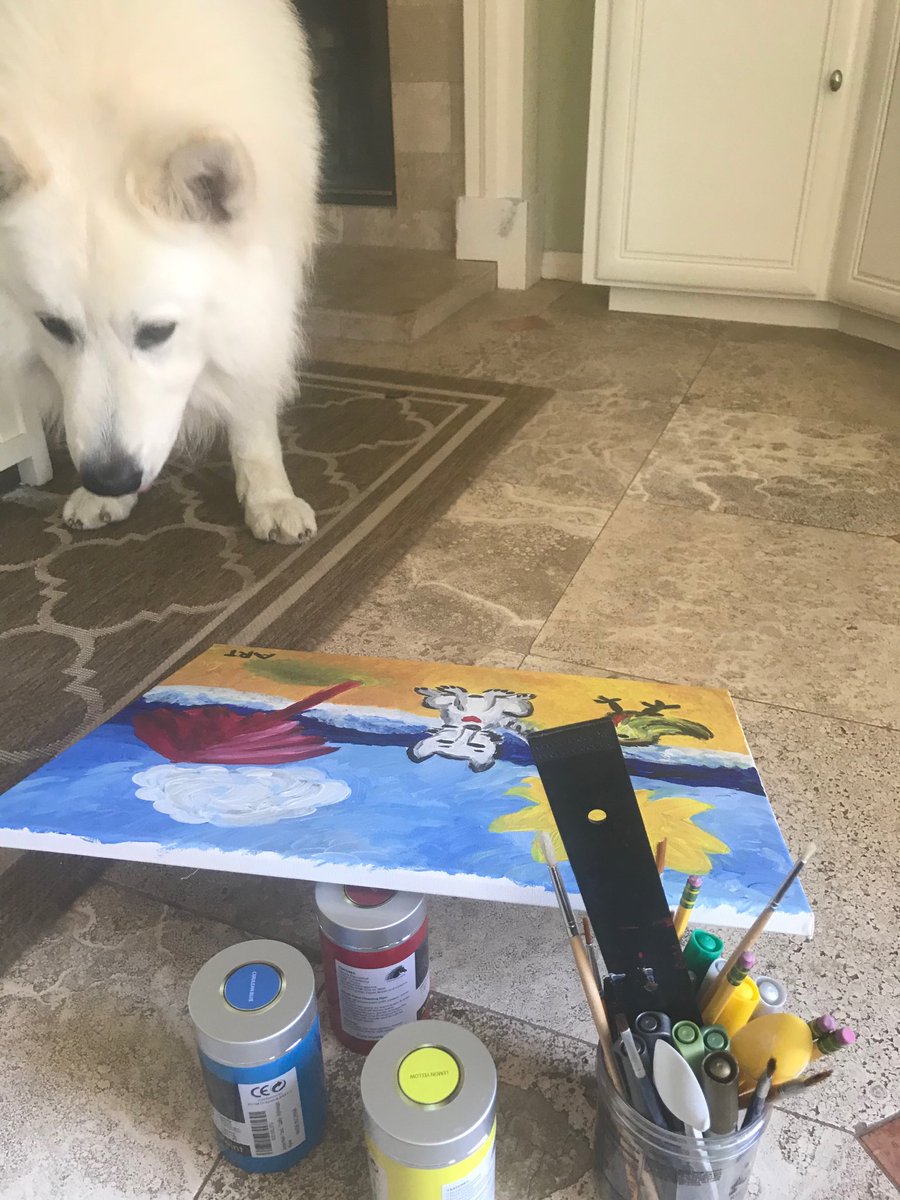 AskMarco3's tweet photo. I took up painting. Would anyone like a dog painting? ❤️🇨🇭🐕 #MoviesAboutDogs ⁦@BooksAboutDogs⁩ @DoggyDogDaily https://t.co/Kzo5LI9lxW