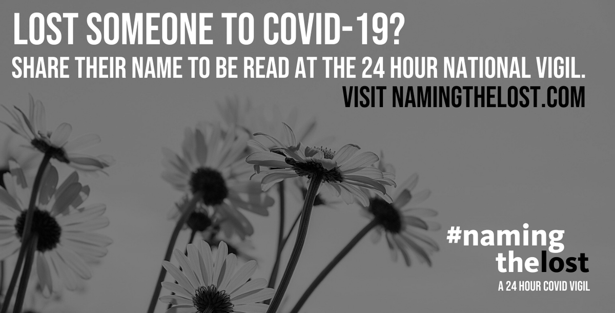 avtorres4's tweet photo. Everyone is essential. The people who’ve died from COVID-19 are our sisters and brothers, our parents and grandparents, our nurses and grocery clerks, our first responders and teachers. Every one has a name.

On May 20-21 we’re honoring + #NamingTheLost -> https://t.co/Fjm0q89hy7 https://t.co/vGv97Wbkgq