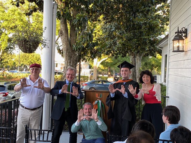 thejohnquelch's tweet photo. Pleased to help Stephen Finker and family celebrate his graduation from @UMiamiBusiness with a double major in Management and Marine Biology. Stephen is enrolling in Miami Herbertβs MS in Sustainable Business in the fall.
@finkerfrenkel #DoubleCane https://t.co/fMwE7gy03s