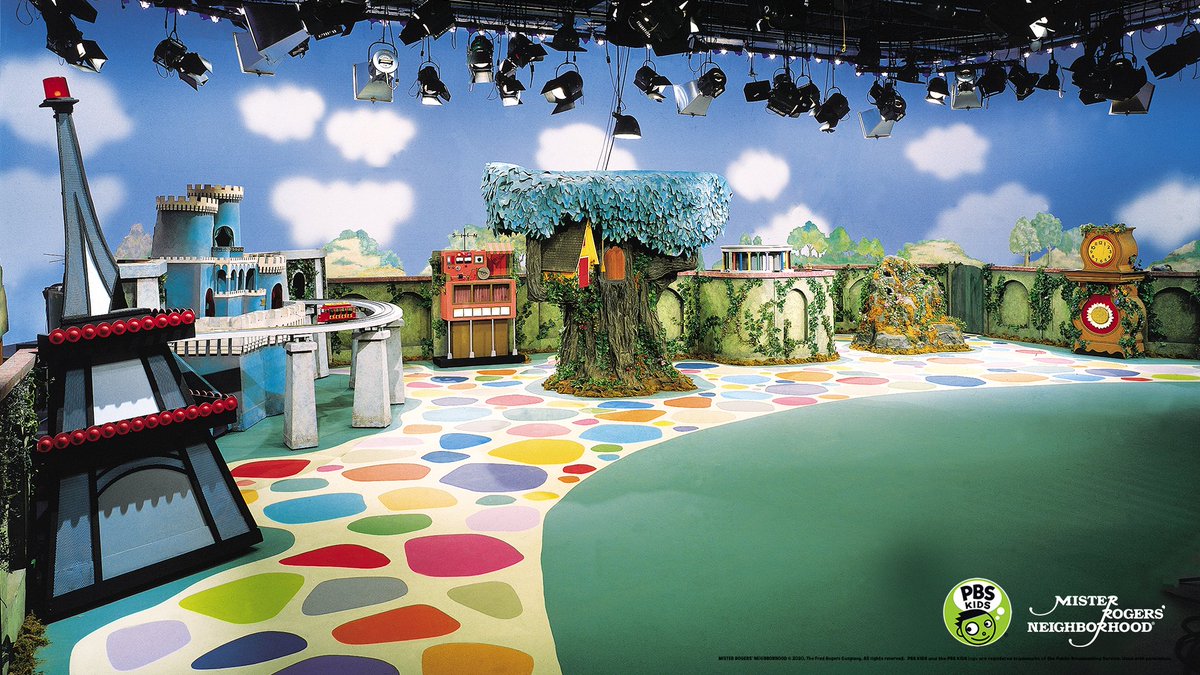 pbsteachers's tweet photo. Have you ever dreamt of teaching from Mister Rogers' Neighborhood? Now you can with these video chat virtual backgrounds from @FredRogersPro and @PBSKIDS! https://t.co/Joe4XfLZGZ https://t.co/v4YG3Oszc5