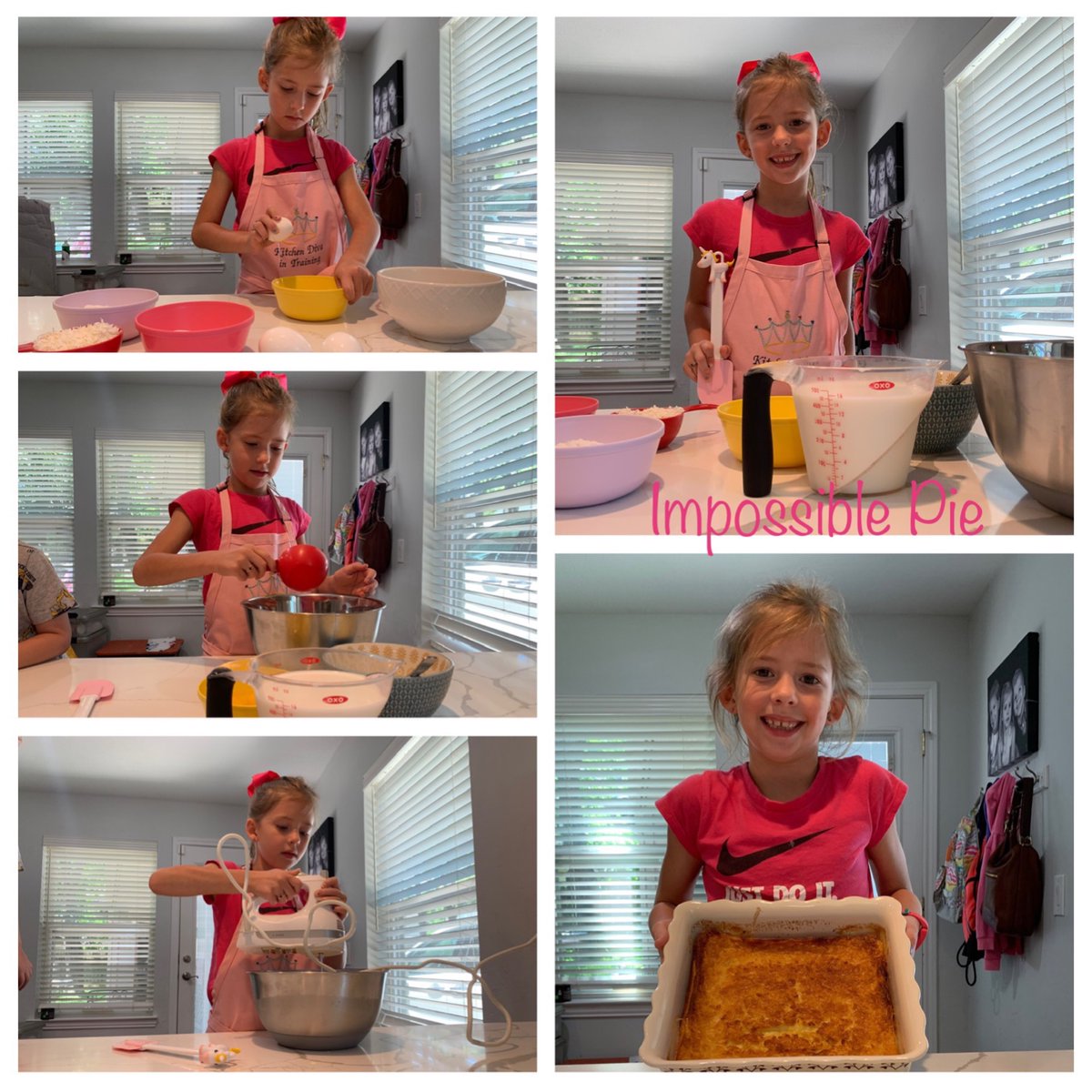 GradeWhe's tweet photo. WHE First grader cooking an Australian Impossible pie for Corroboree week.
@HumbleISD_WHE #WHElearningfromhome https://t.co/hRbkpYRE22