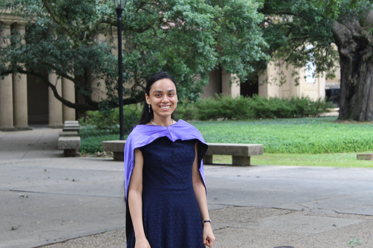 LSUphysastro's tweet photo. Delhi, India native &amp; 2011 BS St. Stephen’s College @DelhiUniversity, 2013 MS #JNU New Delhi alumna-Elisha Siddiqui Matekole graduated from @lsuscience with a PhD in physics #LSU20 &amp; is now advancing her career as a postdoctoral associate @BrookhavenLab #MyLSUDegree #GeauxScience https://t.co/ZsFQE5p1UW