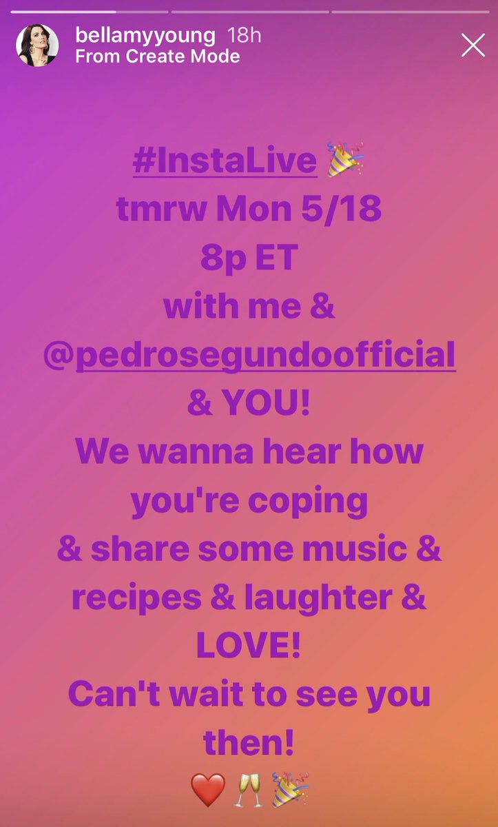 RikkiWilde's tweet photo. Thanks @BYoungWeb for spreading the word that @BellamyYoung is doing another #InstaLive tonight (Mon 5/18) with @Pedro2Segundo at 8:00p EST/5:00p PST!
#ProdigalSon #prodigies #bellamyyoung #pedrosegundo https://t.co/7iPAztL5wu