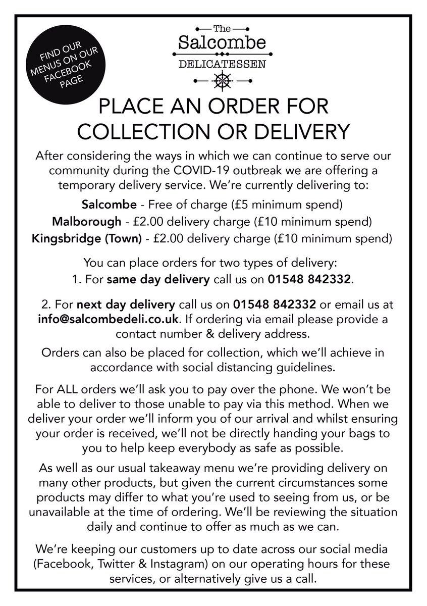 Why is it we crave what we can’t get our hands on during #lockdown? You can now add a 2 scoop tub of our <a href="/Treleavens/">Treleavens</a> #IceCream (£3.25) to your order. Choose from #CornishVanilla, #SaltedCaramel, #RaspberryPavlova, #StrawberriesandCream &amp; #VeryCherry!!🍦#Salcombe #Kingsbridge
