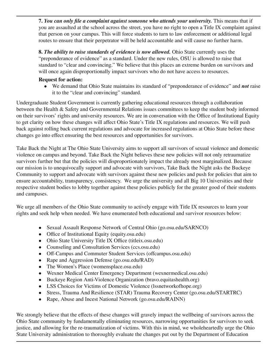 usgosu's tweet photo. In collaboration with @TBTNOSU we have written a statement expressing our deep concern with the recently released revisions of the Title IX Rule &amp; Regulations by the Department of Education. Please take the time to engage with the statement and the resources we’ve provided. https://t.co/YfhG7ieLfK