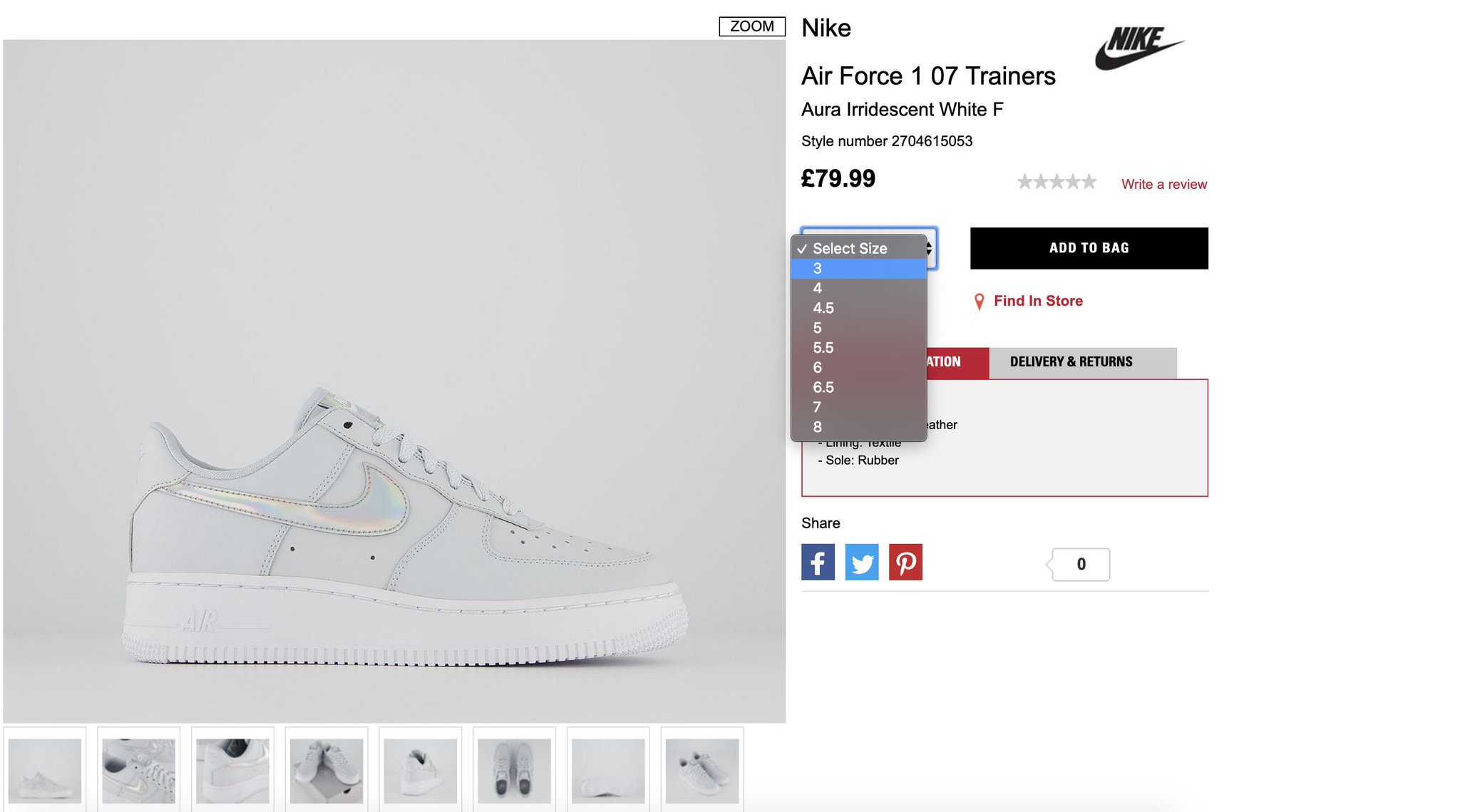 nike air force 1 07 trainers aura irridescent white f