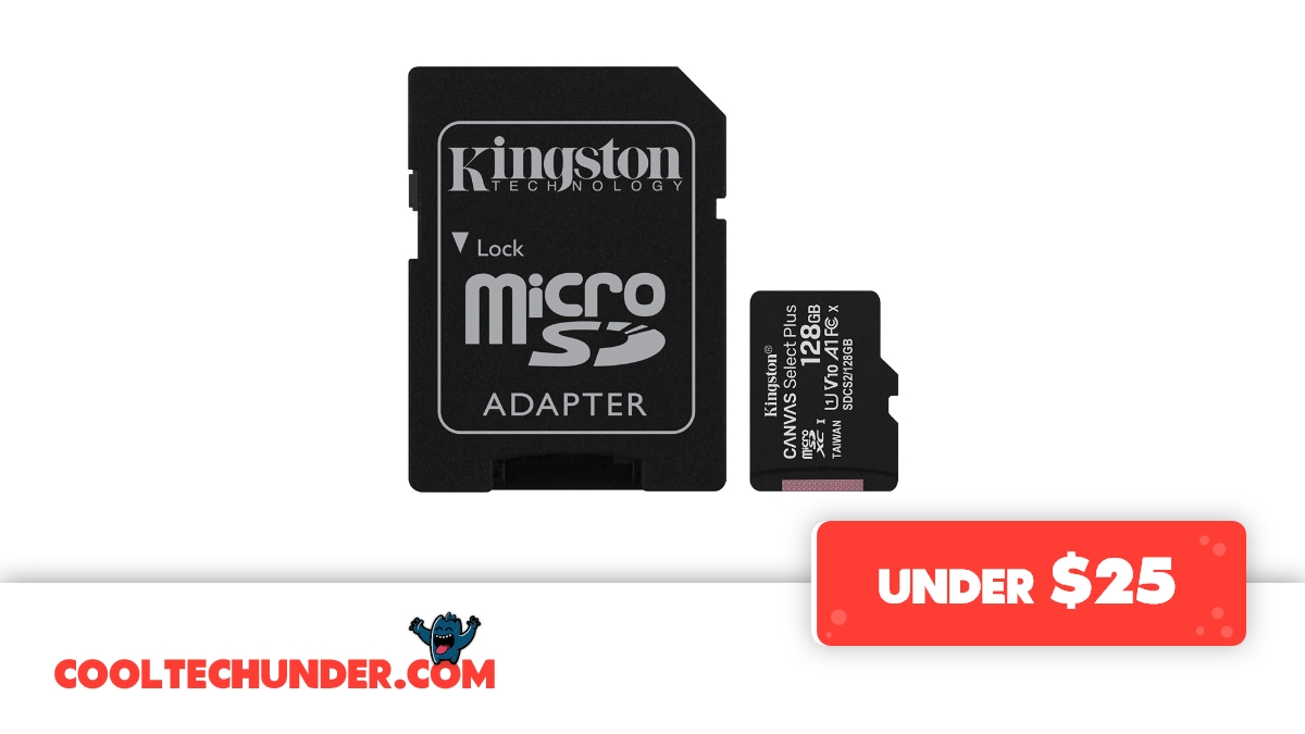 cooltechunder's tweet photo. Kingston 128GB microSDHC Canvas Select Plus 100MB/s Read A1 Class 10 UHS-I Memory Card #coolTechUnder25

Buy Now: https://t.co/eDKlxdYE2Q

More Cool Tech: https://t.co/zgTsn0mEUx

#under25 #Kingston #microsd #memorycard #microsdcard #128GB #tech #technology #cooltech https://t.co/3WzOO4i0zz
