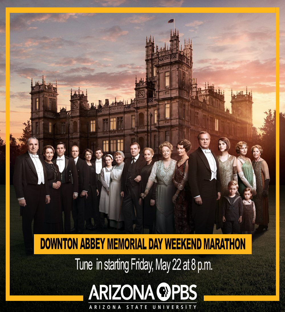 We’re bringing a <a href="/DowntonAbbey/">Downton Abbey</a> marathon to YOU! Catch all your favorite characters on <a href="/arizonapbs/">Arizona PBS</a> ~one last time~ starting Friday at 8 p.m. | Details here: ow.ly/tytz50zJCHM