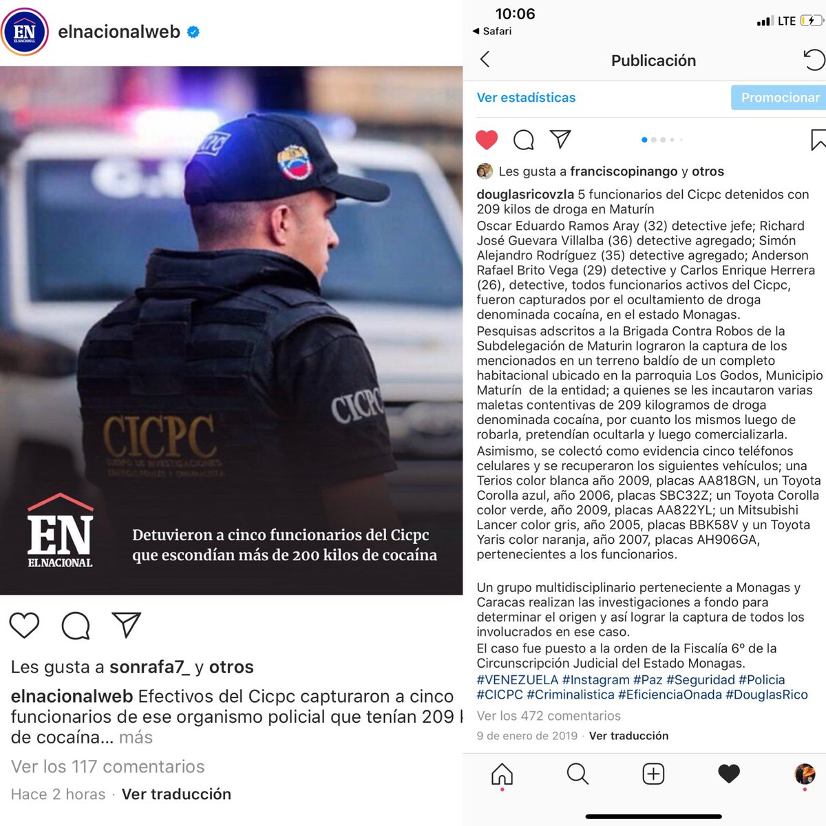 1. Una página web de un diario de circulación nacional acaba de publicar una información que ocurrió hace 1 año y 4 meses. Recordemos que existe un código deontológico del periodista y no tiene sentido hacer parecer a los usuarios una información fuera de contexto <a href="/ElNacionalWeb/">El Nacional</a>