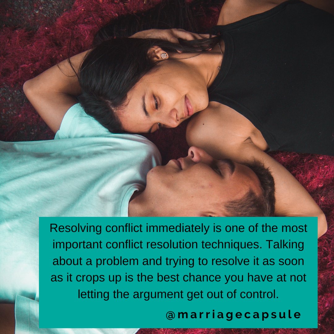MarriageCapsule's tweet photo. Resolving conflict immediately is the best chance you have at not letting the argument get out of control!
#YourMarriageMatters #MarriageCapsule https://t.co/GMptekd03R