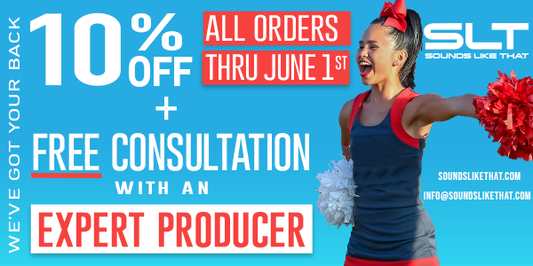 SLTmusicpro's tweet photo. Just in! We've extended our 10% off discount through June 1st. With everything going on, we're here to help! Send us an email to info@soundslikethat.com to get started! #cheer #cheermusic #dance #dancemusic #specialdeal https://t.co/XWynfhjEeJ