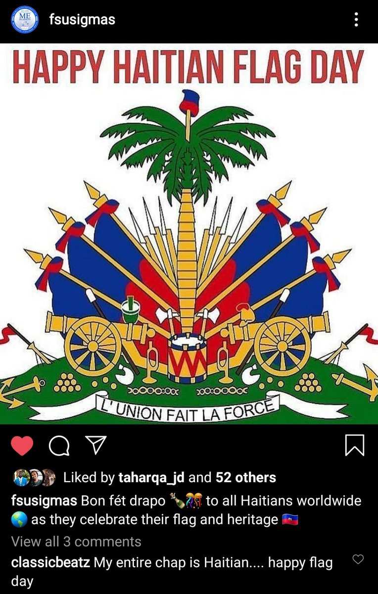 IamClassicBeatz's tweet image. I love the fact that my undergraduate chapter is 95% Haitian. Happy flag day everyone 
#haitianflagday 
#PhiBetaSigma 
#MuEpsilon 
@FSUSigmas 
#Florida