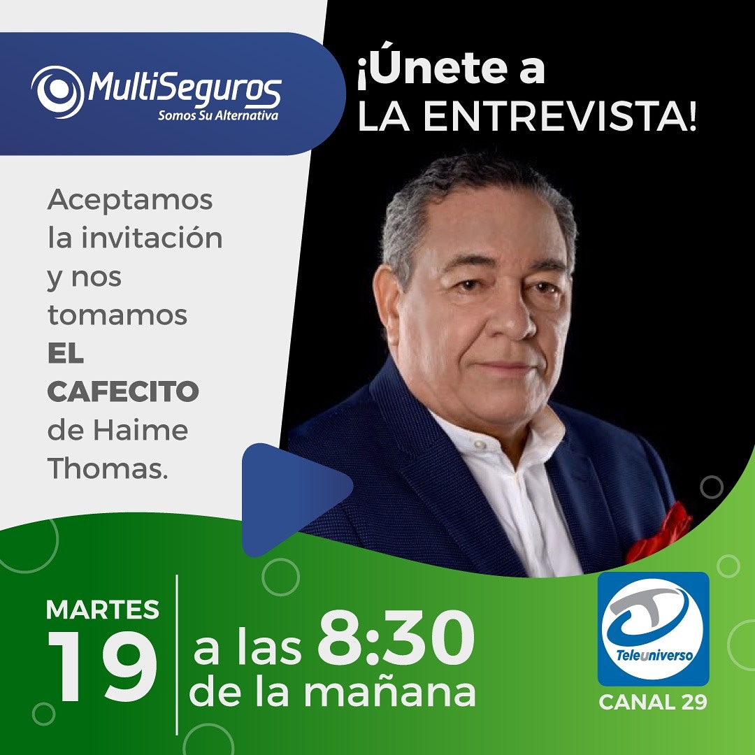 MultiSegurosSU's tweet photo. #Entrevista | Mañana #MultiSeguros estará presente en el programa de @haimethomas Conoce más 👇👇👇
https://t.co/7m1dT2yYdB https://t.co/JKJQ3Pu4UY