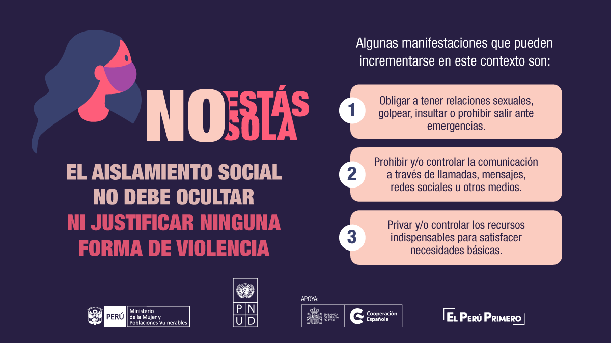 plazavea's tweet photo. ¡Juntos contigo para combatir la violencia! 🙅🏽‍♀️
Recuerda que si eres víctima o testigo de alguno de estos actos, el @MimpPeru cuenta con una serie de canales para poder brindarte asistencia y atención inmediata. #NoEstásSola https://t.co/P3M2aogAdW