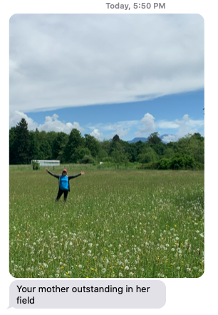 Text from my mother: