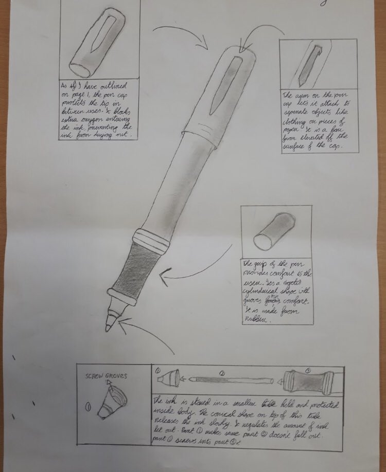 CicWood's tweet photo. Our TY classes have produced fantastic work for their Pen Project. 👌Well done lads. Very impressive work. #designsketching #dcg #graphics @CicWood @cicsummerhill https://t.co/Ciyht8Hpln