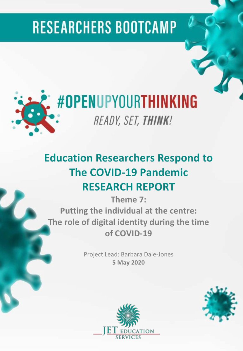 JETEdServices's tweet photo. ANNOUNCEMENT: Theme 7 report of the #ResearchersBootcamp is now available: Putting the individual at the centre: The role of digital identity during the time of COVID-19. Understanding examples of the use of self-sovereign identity (SSI) in education. See: https://t.co/K3T6uGGR2T https://t.co/GfI1IfuiQP