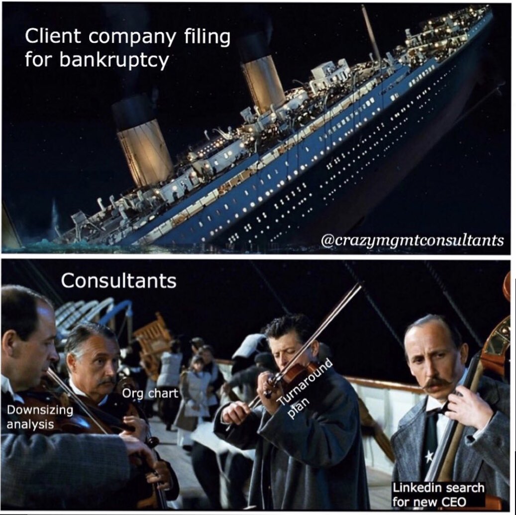 MadnessSarcasm's tweet photo. Tell us you love us 

@CrazyMgmtCons #consulting #work #wfh #notchange #wellthisismyjob https://t.co/5QG0e3hntm