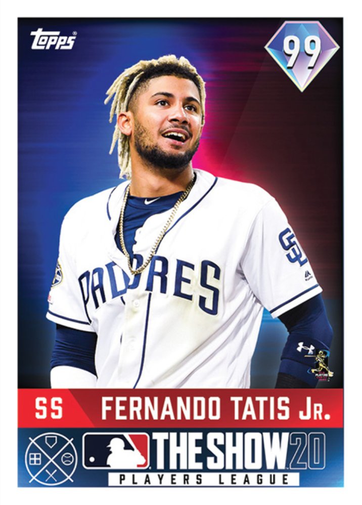 Topps's tweet photo. The @MLBTheShow Players League gave fans a chance to watch some of their favorite players clash in a 30-team video game tournament! It's only right that we commemorate the occasion the best way we know how... TOPPS NOW style. 💯

Check out more here: https://t.co/CnVPqHeuVU https://t.co/bOIn6tPLD7