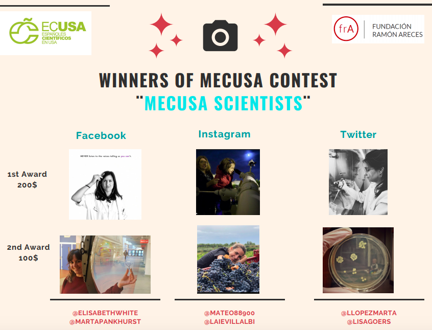comunidadECUSA's tweet photo. Content@s de anunciar las ganadores del concurso de 📸organizado por #MECUSA. Hemos podido ver grandes científicas en nuestras redes sociales!!!!

FELICIDADES!🎊🎉
@elisabethwhite @martapankhurst @MateO88goo @Laievillalbi @LlopezMarta @LisaGoers 

#WomenInScience #WomenInSTEM https://t.co/LYAyoilKzf