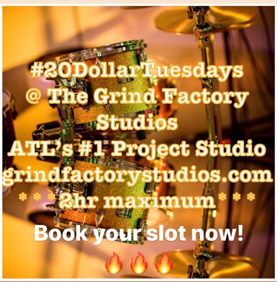 grindfactoryatl's tweet photo. Let’s get some work in for #20dollartuesdays @ da #Factory & still have 💰 💰 💰 for #TacoTuesday 💃🏽🌮🍻 #ATL #studiodeal #sale #studiospecial #deal #studio #discount #projectstudio https://t.co/xDdyG1lRyC #ktek #ladykayne #ktek29 #GrindGang https://t.co/qIdxhi4aZA