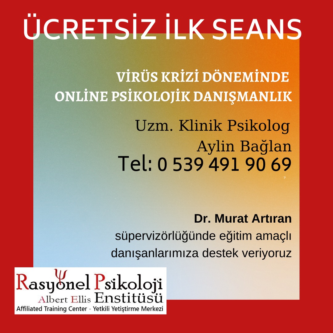 SoruPsikoloji's tweet photo. Rasyonel Psikoloji Virüs krizi döneminde ÜCRETSİZ İLK SEANS hizmeti başlattı. Yetiştirme ve eğitim amaçlı Dr. Murat Artıran'ın süpervizörlüğünde Uzm Klinik Psk Aylin Bağlan, Rasyonel Duygucu ve Bilişsel Davranışçı Terapi ekolünde Terapi. #bdt #onlineterapi #rasyonelpsikoloji https://t.co/Rl4VAyc9Ua