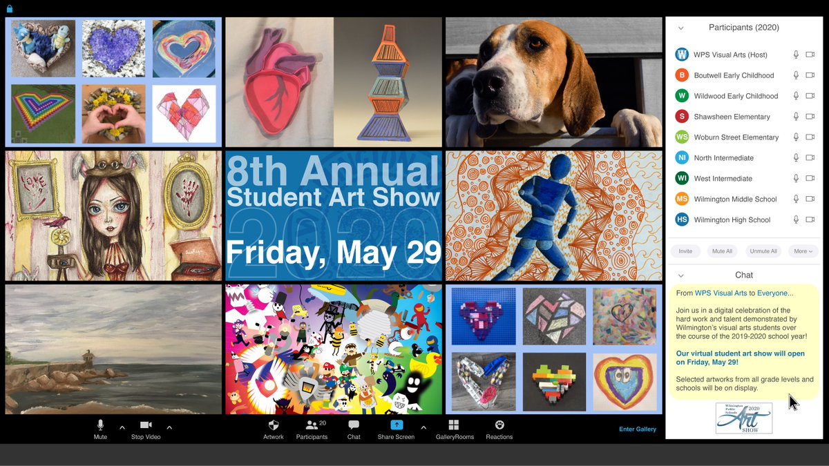 SAVE THEDATE: Friday, 5/29 OPENING DAY of the 2020 WPS "Virtual" Art Show. Showcasing the amazing work of our students both in-school and while at home.  #WPSspirit #WildcatCIRCLE #WTAspirit #WildcatCircleofValues #WPSARTSHOW