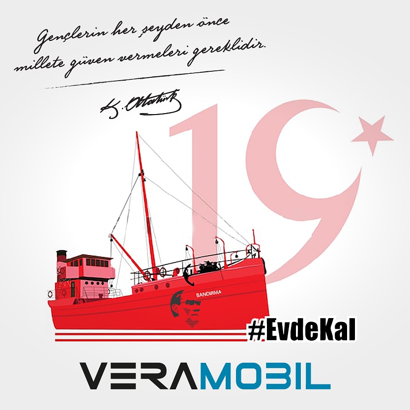 MobilVera's tweet photo. 19 Mayıs Atatürk'ü Anma, Gençlik ve Spor Bayramımız kutlu olsun! 🇹🇷
#19mayıs https://t.co/6o3pWPSTmE