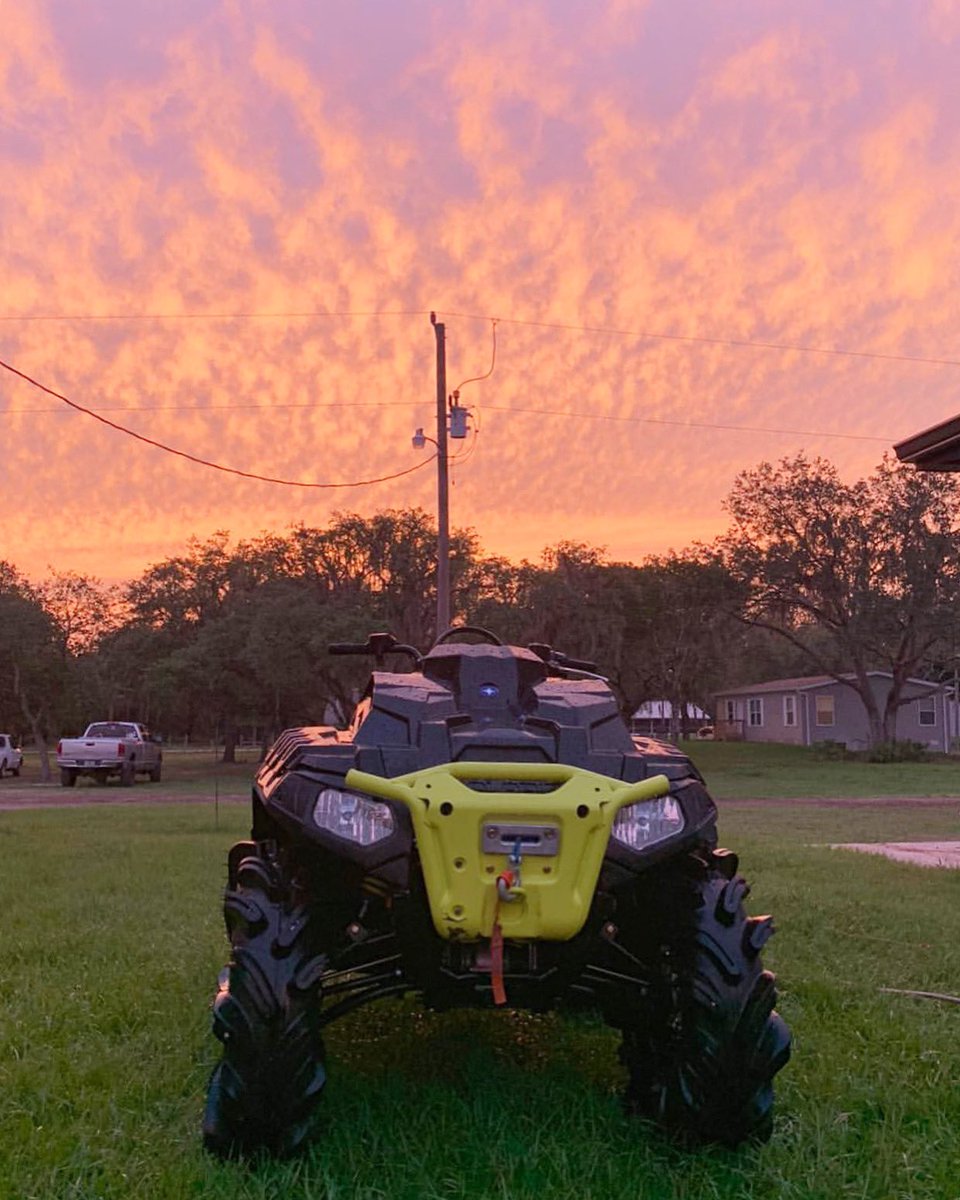 HighLifter's tweet photo. Can’t beat a #HighLifterEdition! ✨ #Polaris #Sportsman1000 #sunset #atv #mudmachine #outlaws @polarisorv https://t.co/prm375fAIQ