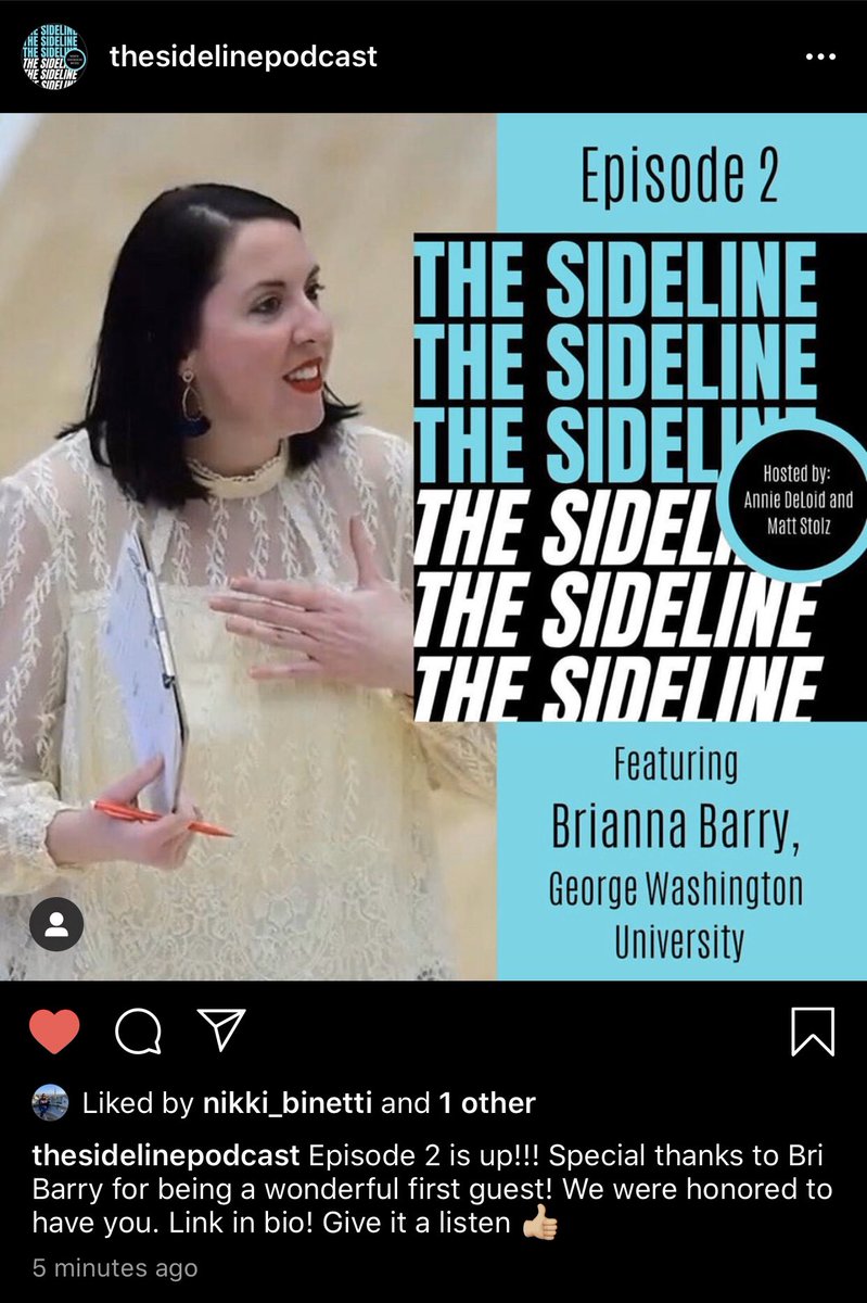 CoachBriBarry's tweet photo. Huge shoutout to my good friends Annie and Matt for making an awesome podcast about assistant coaches ๐ if you wanna hear me talk about myself head to their podcast on Spotify! #thesideline https://t.co/qLdGW8OLrw