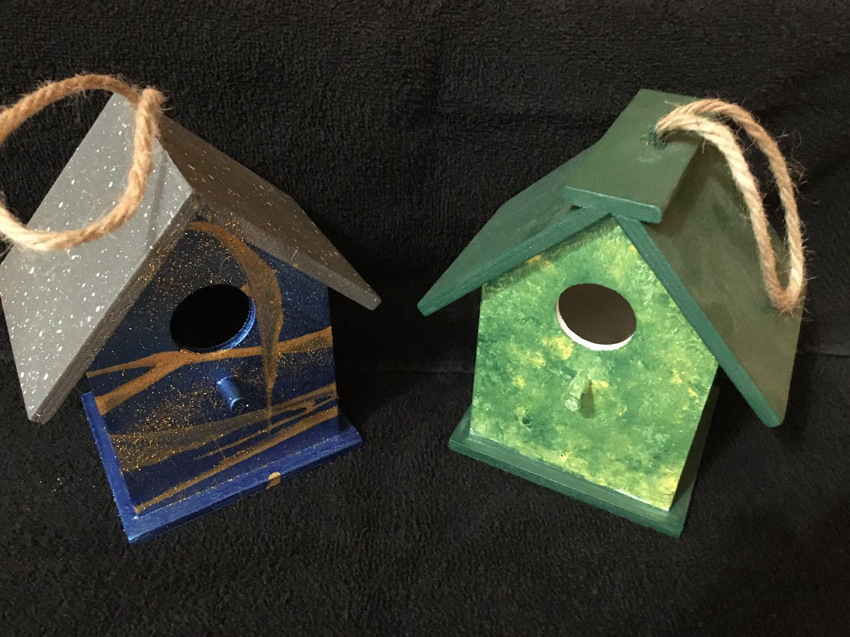 CathyChauvin's tweet photo. Joe’s birdhouses - he is donating all of his profit from the birdhouses to TJ Stables! They have been amazing to Joe and enabled him to ride horses again! #communitystrong #blessed @MoeChauvin @LEROISHAWN @michchauvin https://t.co/ZDfwsLjW9M