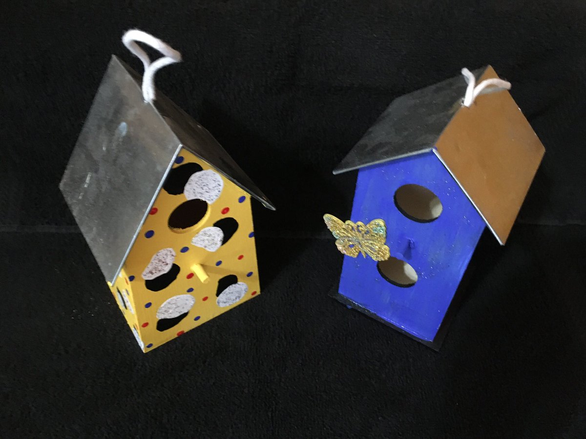 CathyChauvin's tweet photo. Joe’s birdhouses - he is donating all of his profit from the birdhouses to TJ Stables! They have been amazing to Joe and enabled him to ride horses again! #communitystrong #blessed @MoeChauvin @LEROISHAWN @michchauvin https://t.co/ZDfwsLjW9M