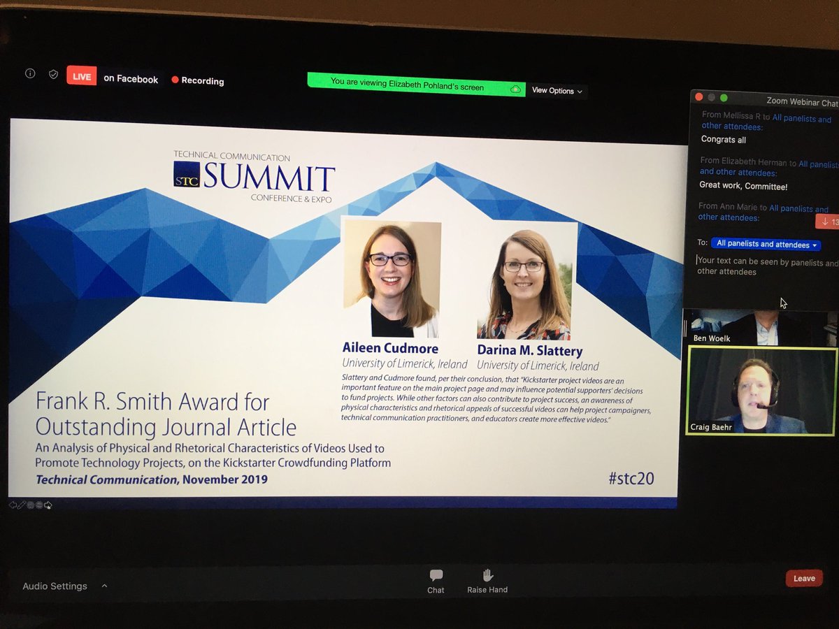 pmrdms's tweet image. It’s not every day you receive a research award at a virtual conference just before midnight! ⁦@AileenCud⁩ ⁦@stc_org⁩ #stc20 #tcidul