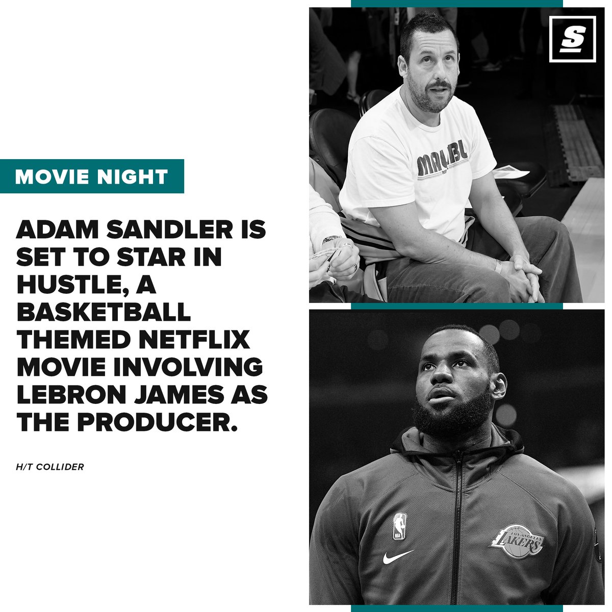 theScore's tweet photo. Adam Sandler will play an American basketball scout who is unjustly fired after discovering a once-in-a-lifetime player abroad. 👀🎥 https://t.co/eUr5CH8YMz