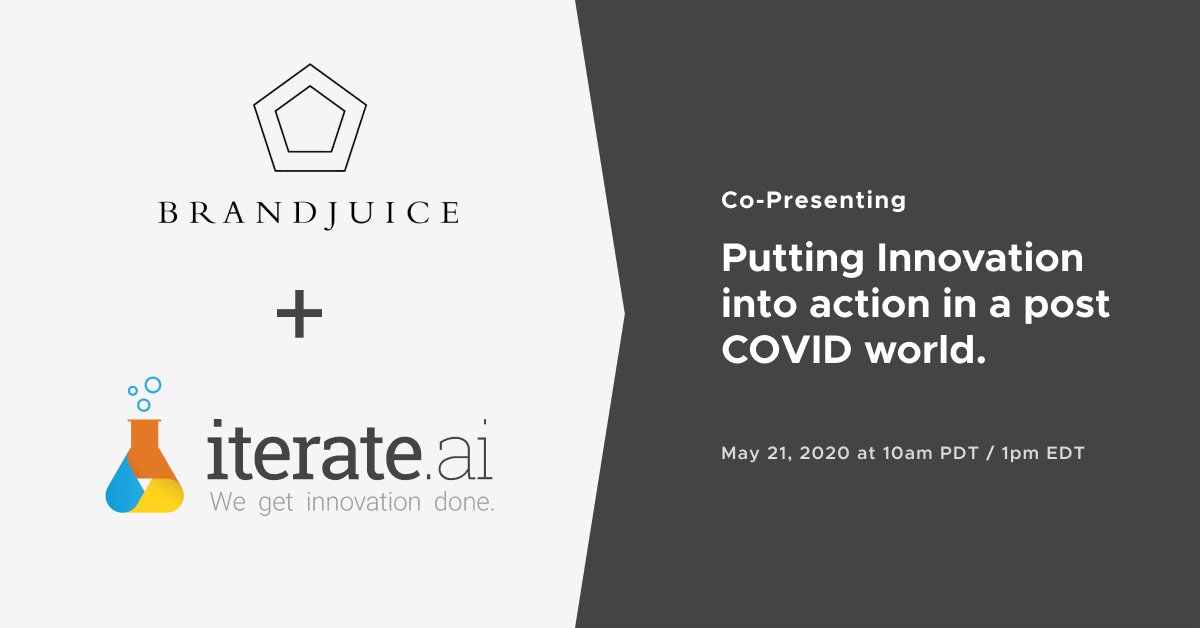 iterate.ai (@iterateai) on Twitter photo Iterate.ai is partnering up with <a href="/brandjuice/">BrandJuice</a>, in a live webinar this Thursday, May 21st, at 10:00 am PDT/ 1 pm EDT. Our speakers will discuss the cultural shifts and real-world cases of how forward-thinking brands are putting the ideas into action today! Iterate.ai is partnering up with <a href="/brandjuice/">BrandJuice</a>, in a live webinar this Thursday, May 21st, at 10:00 am PDT/ 1 pm EDT. Our speakers will discuss the cultural shifts and real-world cases of how forward-thinking brands are putting the ideas into action today!