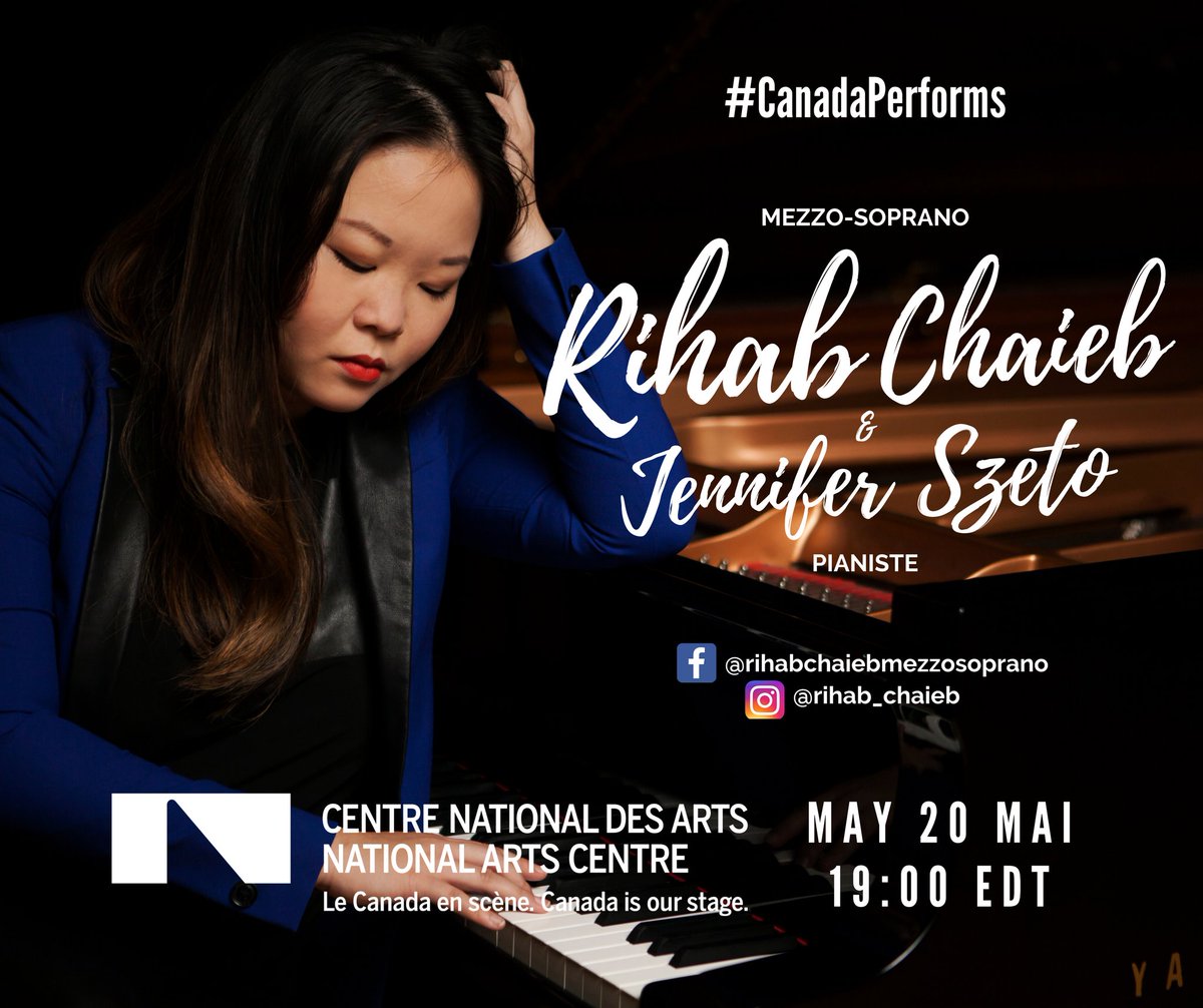 Streaming this Wednesday night with #RihabChaieb. Rachmaninoff, Rossini, Brahms, and Nahla the dachsund. Be there or be ◼️! <a href="/CanadasNAC/">National Arts Centre</a> #CanadaPerforms <a href="/SlaightMusic/">Slaight Music</a> @rbcfoundation <a href="/SIRIUSXM/">SiriusXM</a> @Facebook