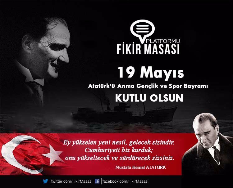 Gençlerine emanet bir devletin pek kıymetli bayramı olan #19Mayıs Atatürk'ü Anma Genclik ve Spor Bayramımız Kutlu Olsun.