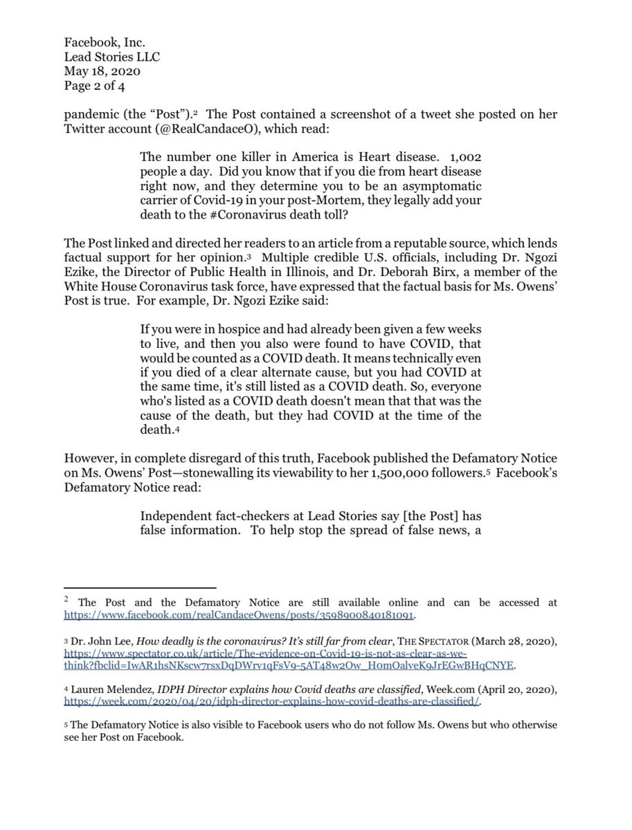 THREAD: This week, in light of discovering that Facebook has granted a former  @CNN editor of 26 years, “fact-checker” status to censor and ban conservative accounts, I engaged Covington Catholic lawyer  @ToddMcMurtry to go after  @Facebook...You can read the demand here: